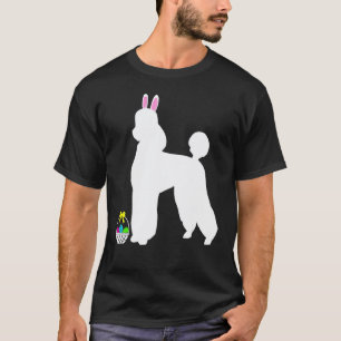 Camiseta Silhueta de Cachorro Coelho de Páscoa Poodle