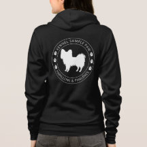Silhueta de Cachorro Papillon com Patas e Texto Pe