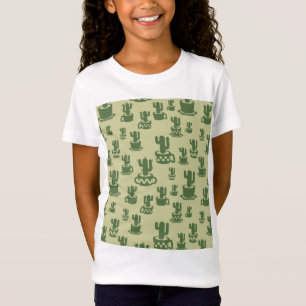 Camiseta Silhueta de cacto sucessivo em copos e potes T-Sh