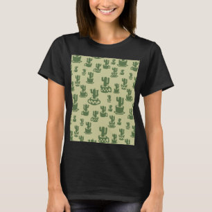 Camiseta Silhueta de cacto sucessivo em copos e potes T-Sh