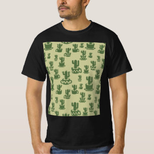 Camiseta Silhueta de cacto sucessivo em copos e potes T-Sh