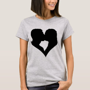 Camiseta Silhueta de Casal Beijando