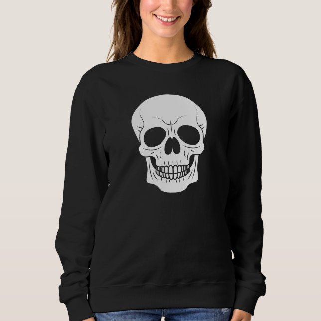 Camiseta Silhueta de Casca Branca Silhueta Simples Hallowee (Frente)