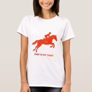 Camiseta Silhueta de Cavalgada Minimalista Estilo de Vida