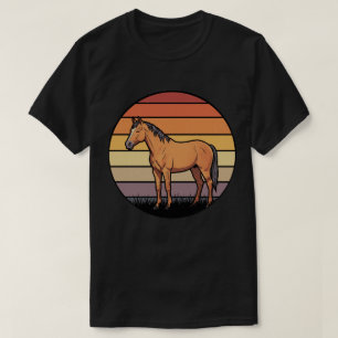 Camiseta Silhueta de Cavalo Majestoso - Listras do Pôr do S