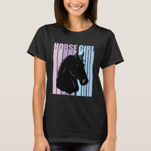 Camiseta Silhueta de Cavalo Preto Montando Amante Humor Hor