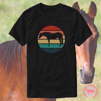 Camiseta Silhueta de Cavalo Quarto de Milha do Pôr do Sol R