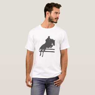 Camiseta Silhueta de cavalo saltante - Escolher cor de fund