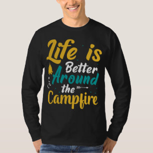 Camiseta Silhueta de Cena de Montanha e Floresta