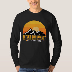 Camiseta Silhueta de Cena de Montanha e Floresta 170