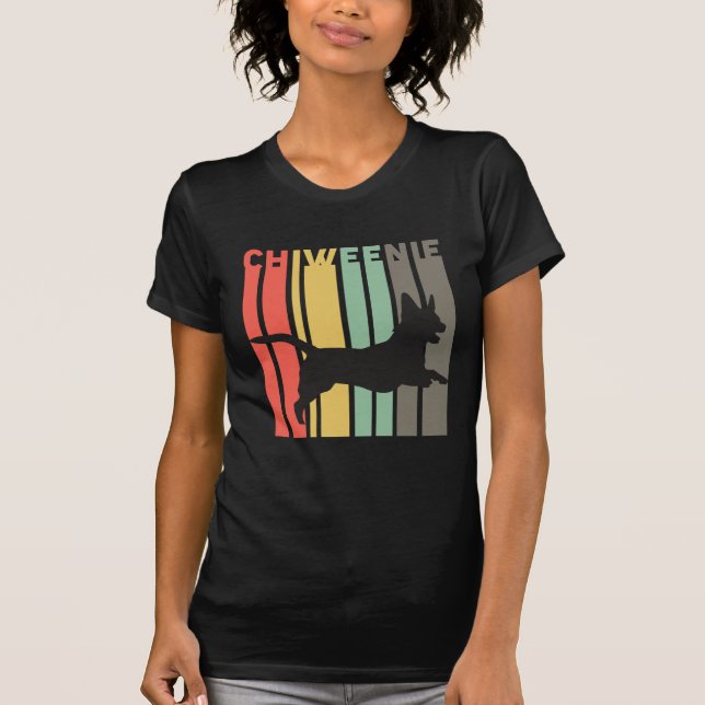 Camiseta Silhueta de Chiweenie - presente bonito do cão de (Frente)