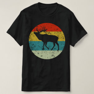 Camiseta silhueta de colheita de alces dos anos 70