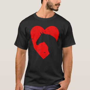 Camiseta Silhueta De Coração De Cavalo Para Grap Equestre D