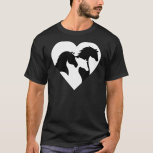 Camiseta Silhueta De Coração De Cavalo Para Grap Equestre D