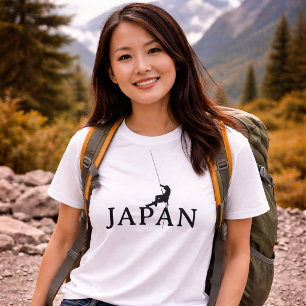 Camiseta Silhueta de Corda Minimalista de Escalada no Japão