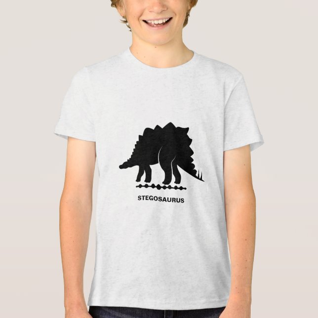 Camiseta Silhueta de Dinossauro Stegosaurus (Frente)