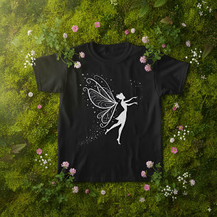 Camiseta Silhueta de Fadas Magicas com Asas e Estrelas