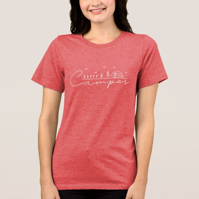 Camiseta Silhueta de Feliz Acampante (Frente)