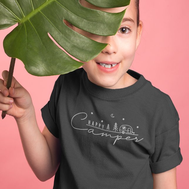 Camiseta Silhueta de Feliz Camper (Happy Camper Silhouette Tri-Blend Shirt)