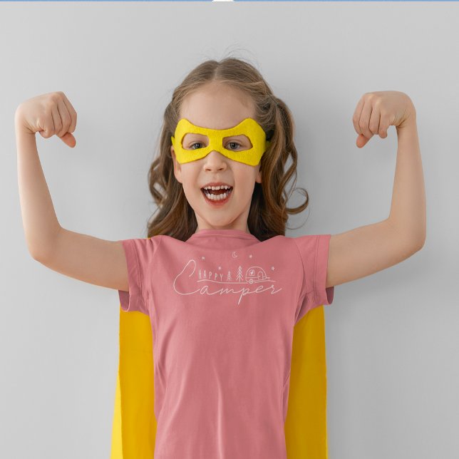 Camiseta Silhueta de Feliz Camper (Happy Camper Silhouette Tri-Blend Shirt)