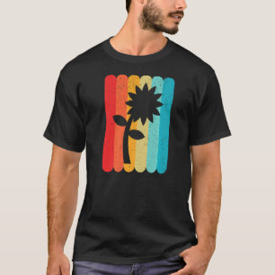 Camiseta Silhueta de Flor com Retornos Linhas de Vintagem 7