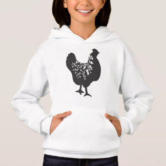 Camiseta silhueta de frango floral galinhas