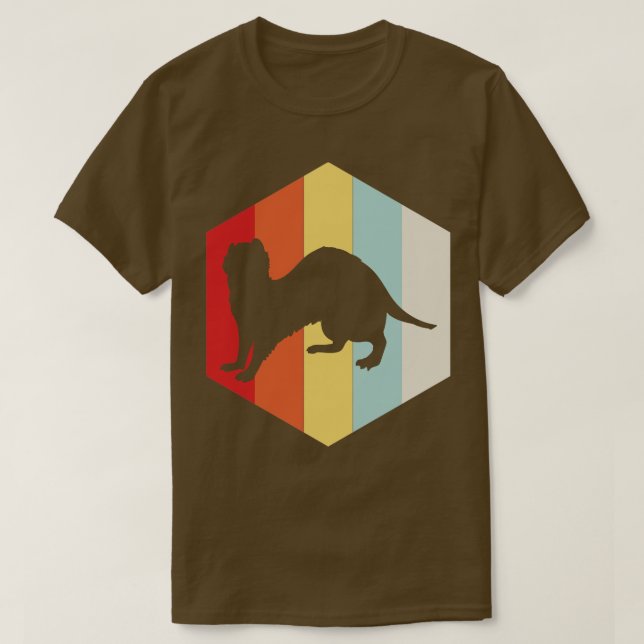 Camiseta Silhueta de Furão Retro (Frente do Design)