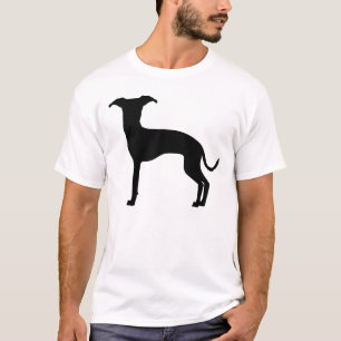 Camiseta Silhueta de Galgo Italiano Preto (Ou Sua Cor)