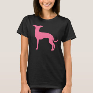 Camiseta Silhueta de Galgo Italiano Rosa (Ou Sua Cor)