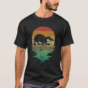 Camiseta Silhueta de Gambá Pôr do Sol Retro Vintage 70s Nat