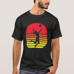 Camiseta Silhueta de Garota de Voleibol Retro