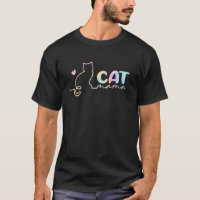 Silhueta de Gata Mamãe Gato Coração Tie Dye Gata M