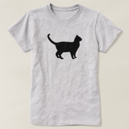 Camiseta Silhueta de Gato Fofa