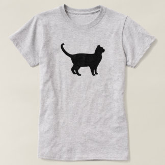 Camiseta Silhueta de Gato Fofa