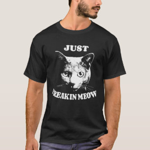 Camiseta Silhueta de Gato Fofo Dizendo Miau