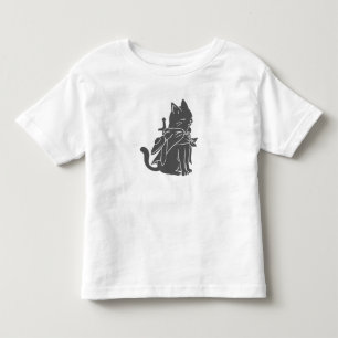 Camiseta Silhueta de gato guerreiro - Escolher cor de fundo