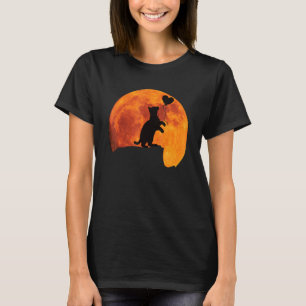 Camiseta Silhueta de Gato na Lua Cheia com um Coração. Boni