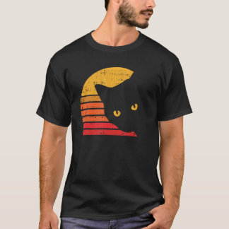Camiseta Silhueta de Gato Preguiçoso Festa de Halloween Fan
