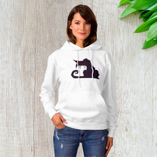 Camiseta Silhueta de Gato Preto Mau com Olhos Vermelhos