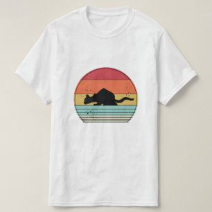 Camiseta Silhueta de Gato Preto Retroativo