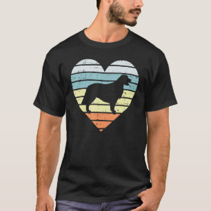 Camiseta Silhueta de Golden Retriever Coração Retro Amante