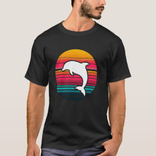 Camiseta Silhueta de Golfinho Retro Animal Marinho Baleia G