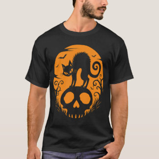 Camiseta Silhueta de Halloween Chic Assustador