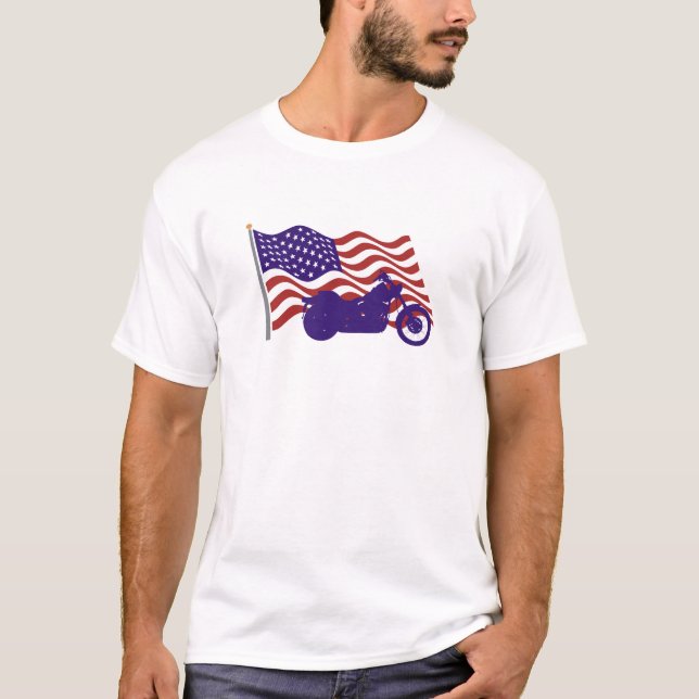 Camiseta Silhueta de Harley na bandeira americana Tanktop (Frente)
