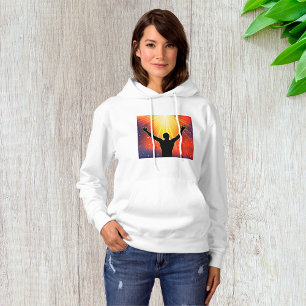 Camiseta Silhueta de Homem Espiritual Erguendo os Braços