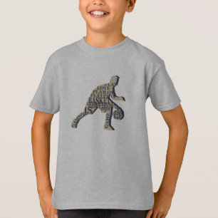 Camiseta silhueta de jogador de basquete 