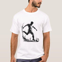 Camiseta Silhueta de Jogador de Futebol Chute Vector Desenh
