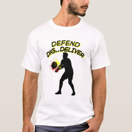 Camiseta Silhueta de Jogador de Volei - Defender Desenterra