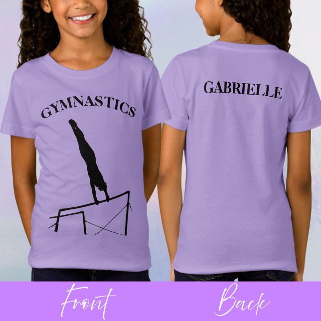 Camiseta Silhueta de Lavanda de Bares irregulares (Gymnastics Uneven Bars Lavender Sporty Silhouette T-Shirt)