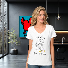 Camiseta Silhueta de Leão Minimalista – Texto Elegante Edit